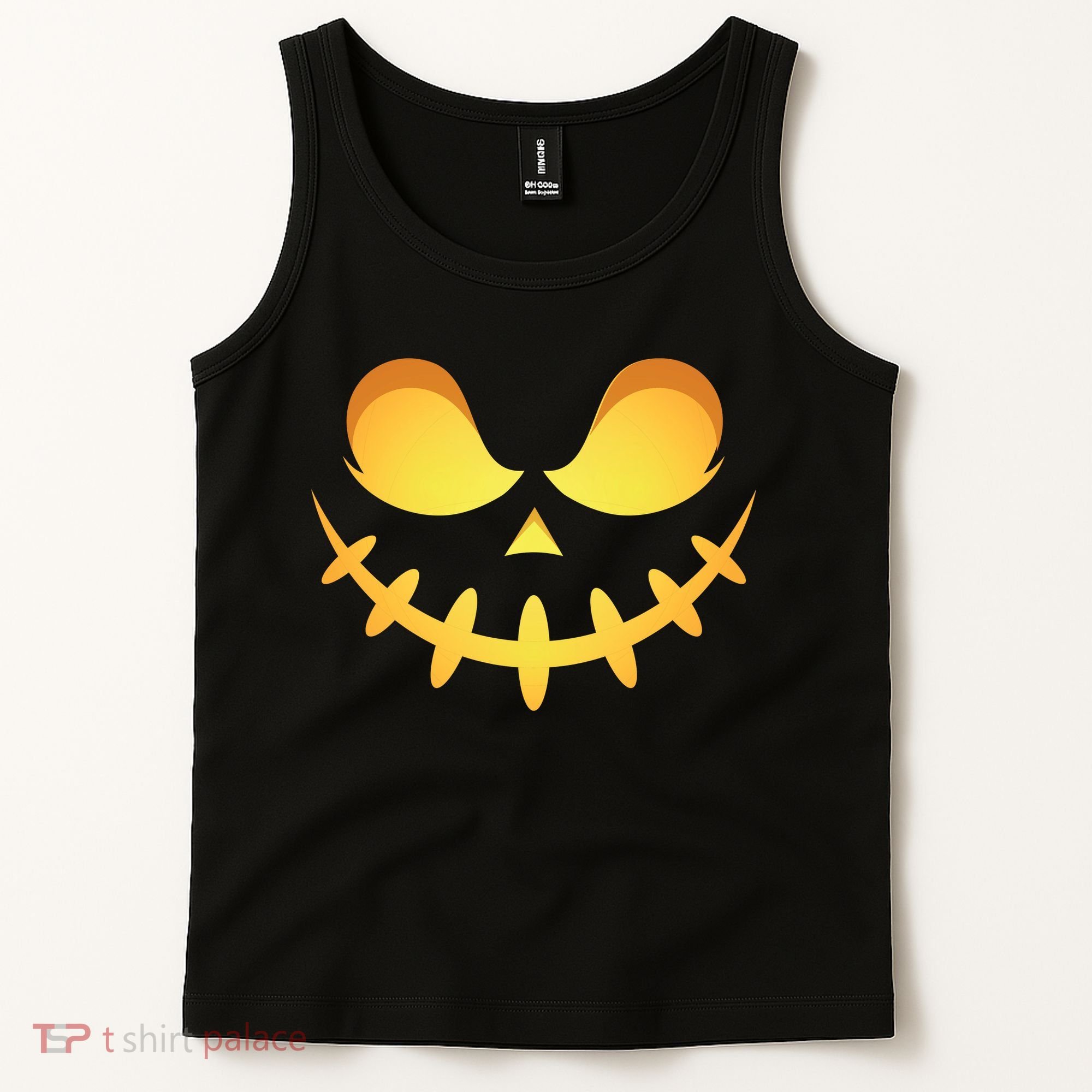 Creepy Halloween Jack O Lantern Jackolantern Pumpkin Face Costume Tank Top
