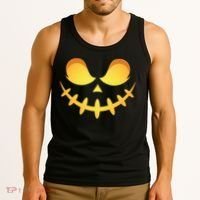 Creepy Halloween Jack O Lantern Jackolantern Pumpkin Face Costume Tank Top thumb 3