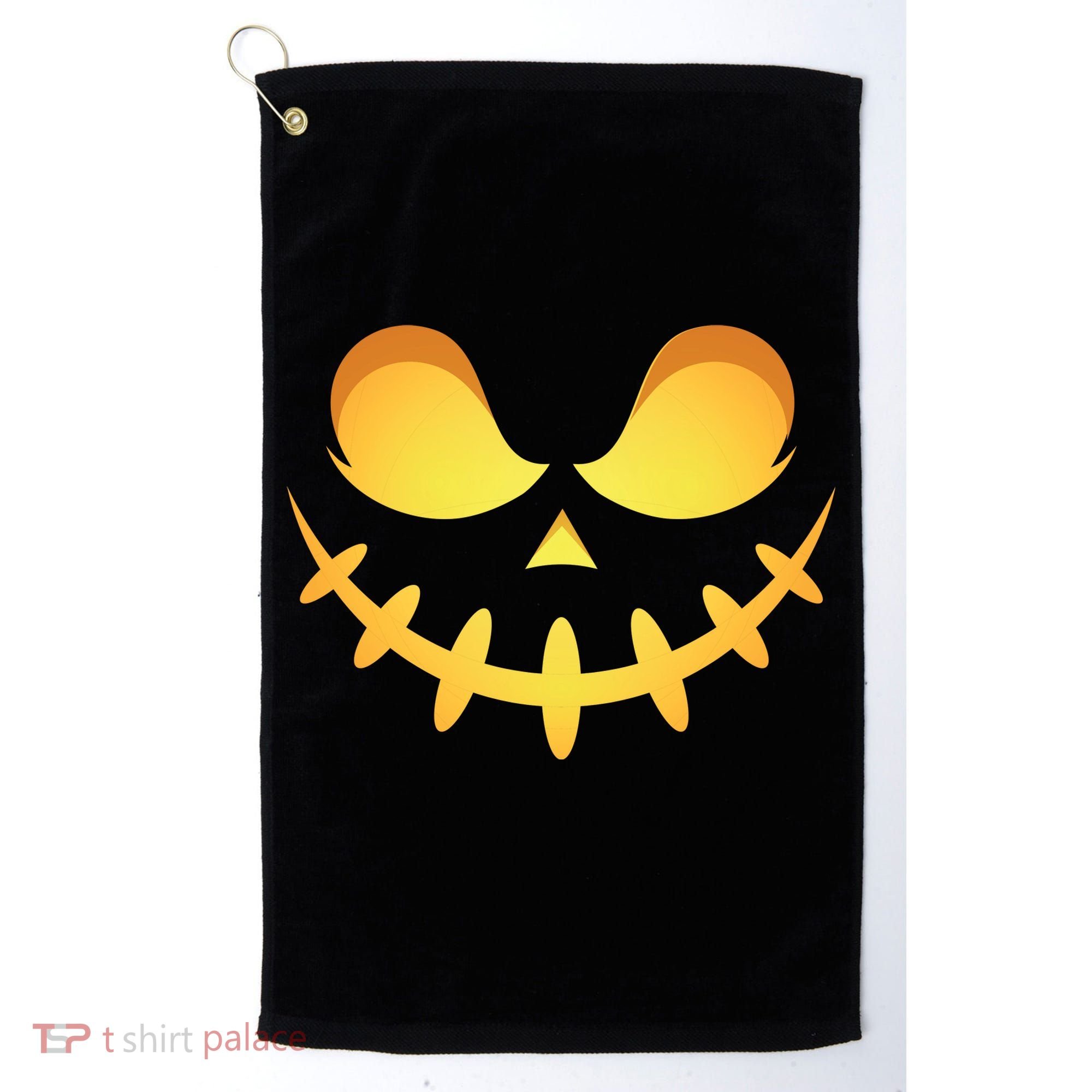 Creepy Halloween Jack O Lantern Jackolantern Pumpkin Face Costume Golf Towel