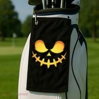 Creepy Halloween Jack O Lantern Jackolantern Pumpkin Face Costume Golf Towel thumb 2