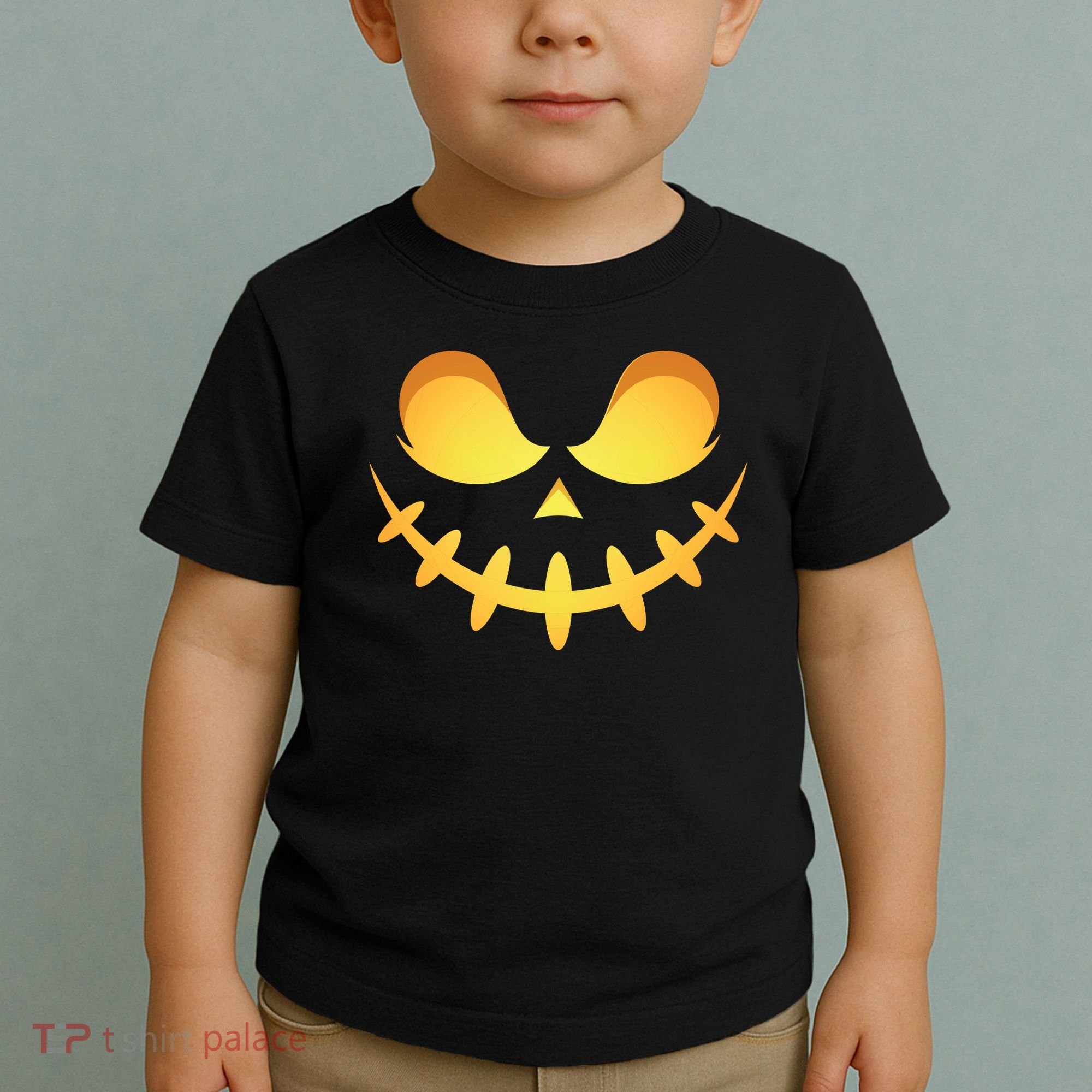 Creepy Halloween Jack O Lantern Jackolantern Pumpkin Face Costume Toddler T-Shirt