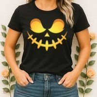 Creepy Halloween Jack O Lantern Jackolantern Pumpkin Face Costume Women's T-Shirt thumb 2
