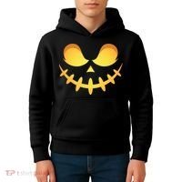 Creepy Halloween Jack O Lantern Jackolantern Pumpkin Face Costume Kids Hoodie thumb 4