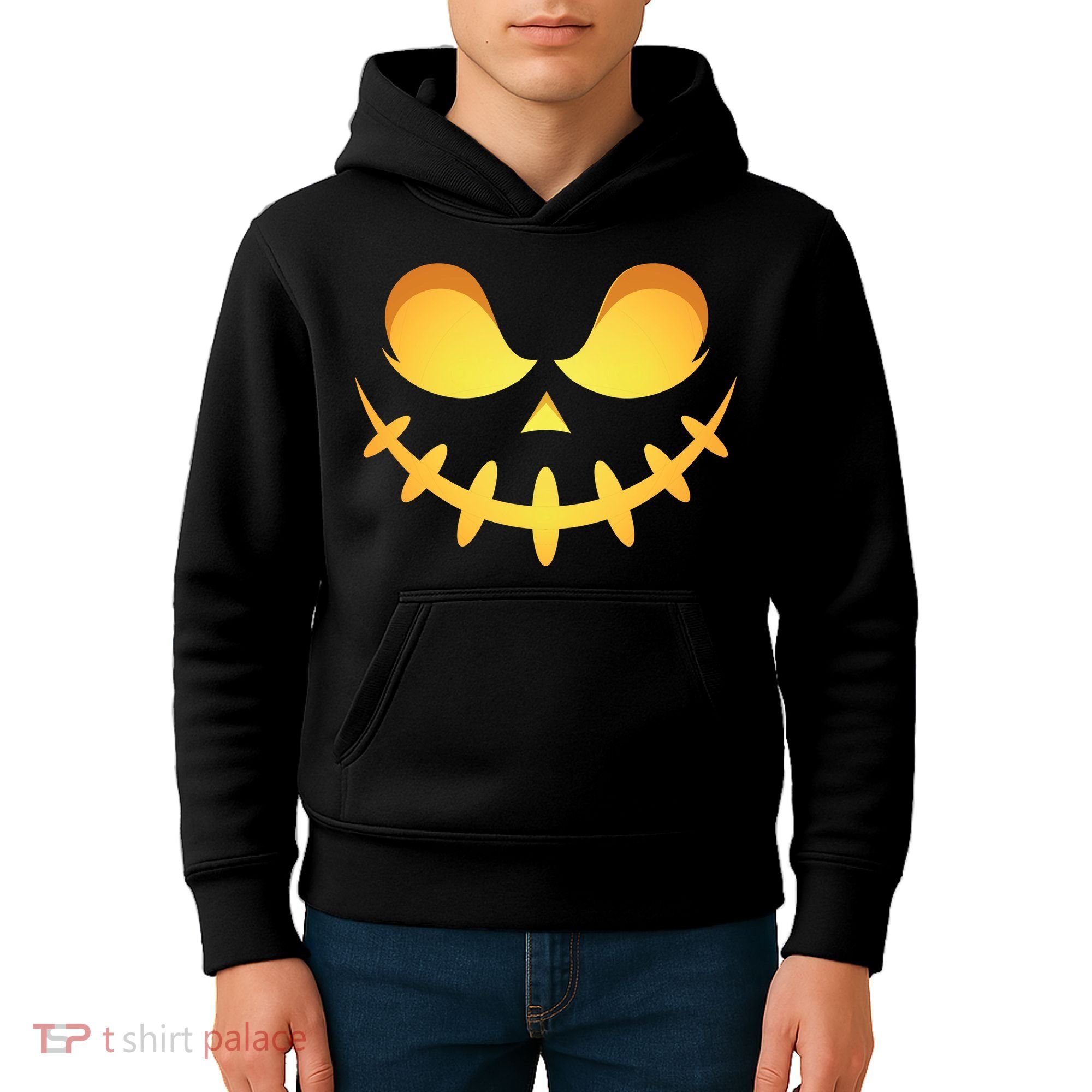 Creepy Halloween Jack O Lantern Jackolantern Pumpkin Face Costume Kids Hoodie