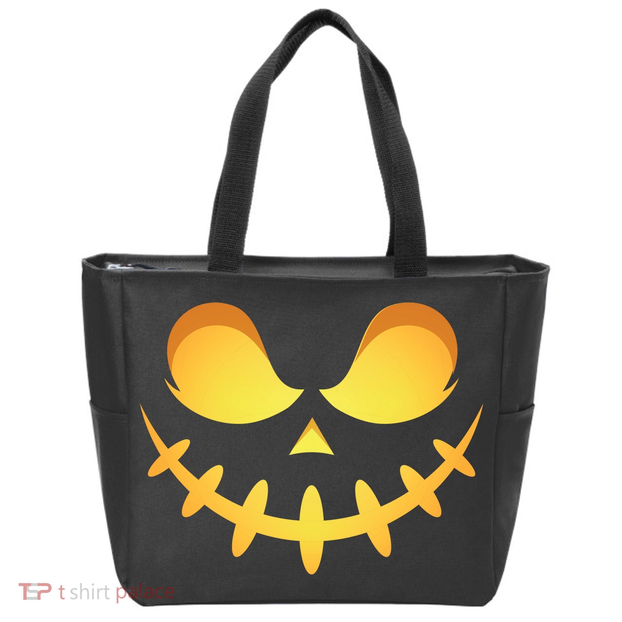 Creepy Halloween Jack O Lantern Jackolantern Pumpkin Face Costume Tote Bag