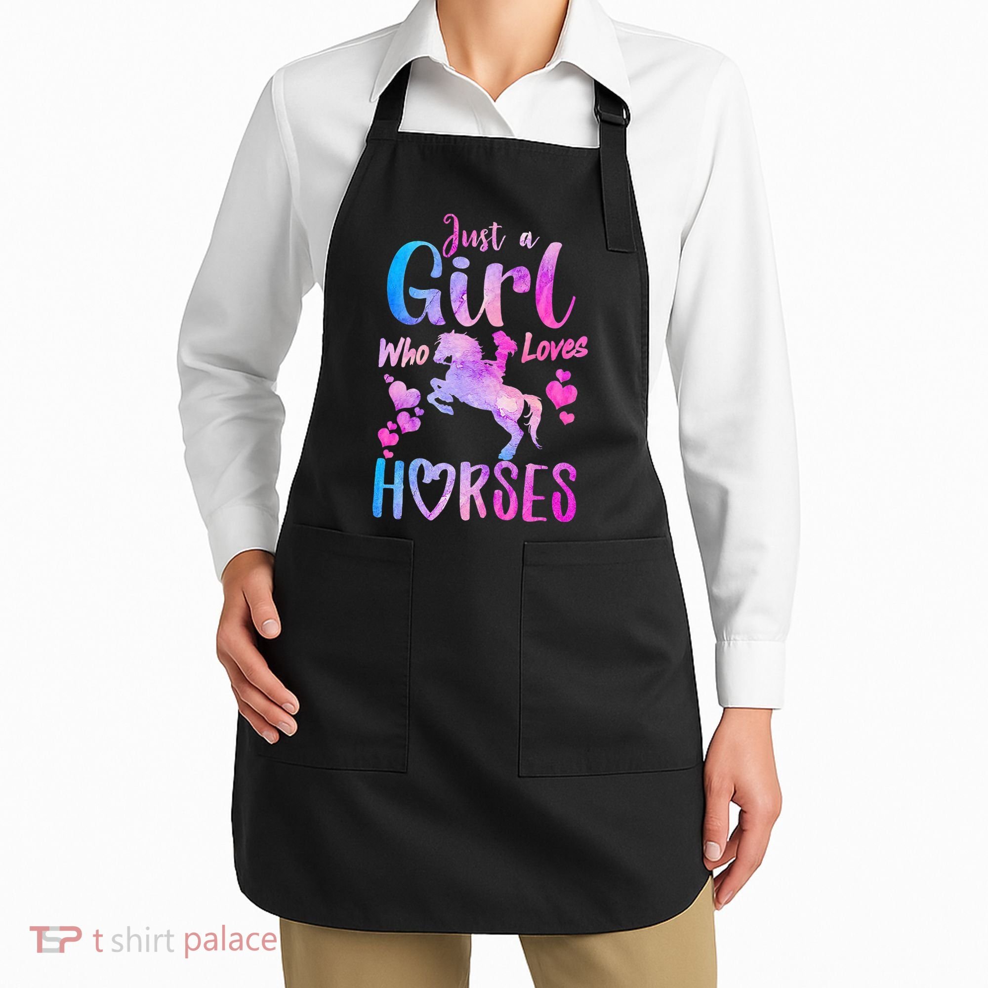 Cute Horse Just A Who Loves Horses Riding Apron
