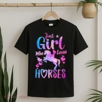 Cute Horse Just A Who Loves Horses Riding T-Shirt thumb 2