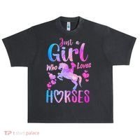 Cute Horse Just A Who Loves Horses Riding Urban Oversized Heavyweight T-Shirt thumb 0