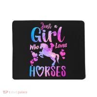 Cute Horse Just A Who Loves Horses Riding Mousepad thumb 0