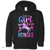 Cute Horse Just A Who Loves Horses Riding Toddler Hoodie thumb 0