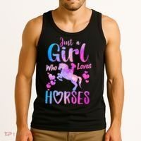Cute Horse Just A Who Loves Horses Riding Tank Top thumb 3