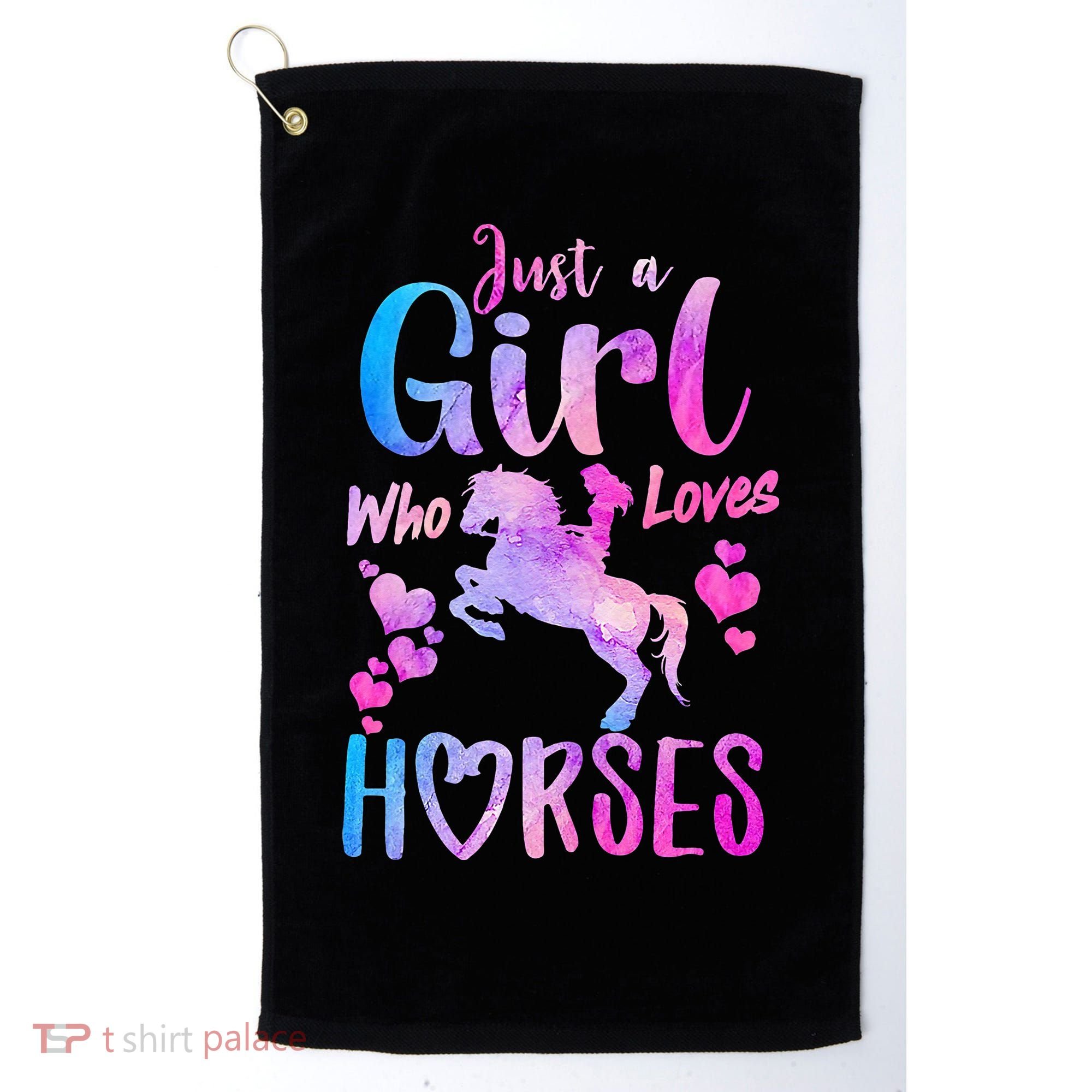 Cute Horse Just A Who Loves Horses Riding Golf Towel