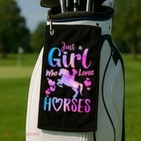 Cute Horse Just A Who Loves Horses Riding Golf Towel thumb 2