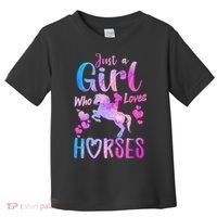 Cute Horse Just A Who Loves Horses Riding Toddler T-Shirt thumb 0