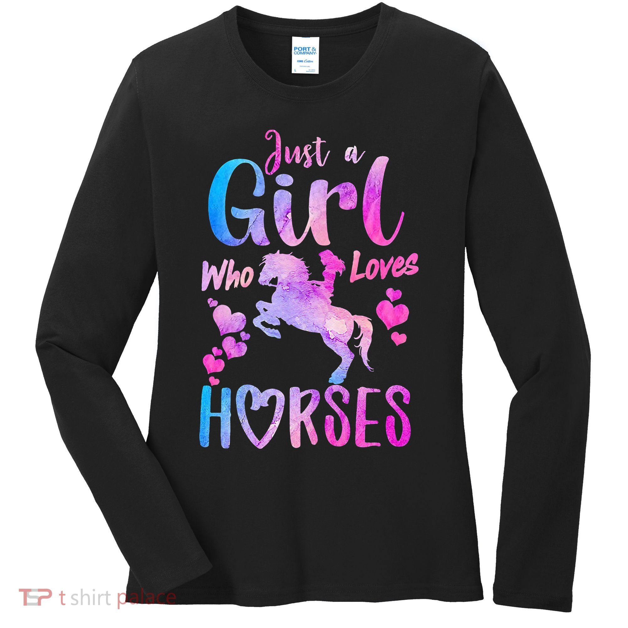 Cute Horse Just A Who Loves Horses Riding Women's Long Sleeve Shirt