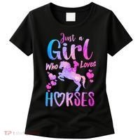 Cute Horse Just A Who Loves Horses Riding Women's T-Shirt thumb 0