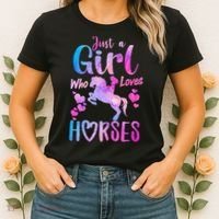 Cute Horse Just A Who Loves Horses Riding Women's T-Shirt thumb 2