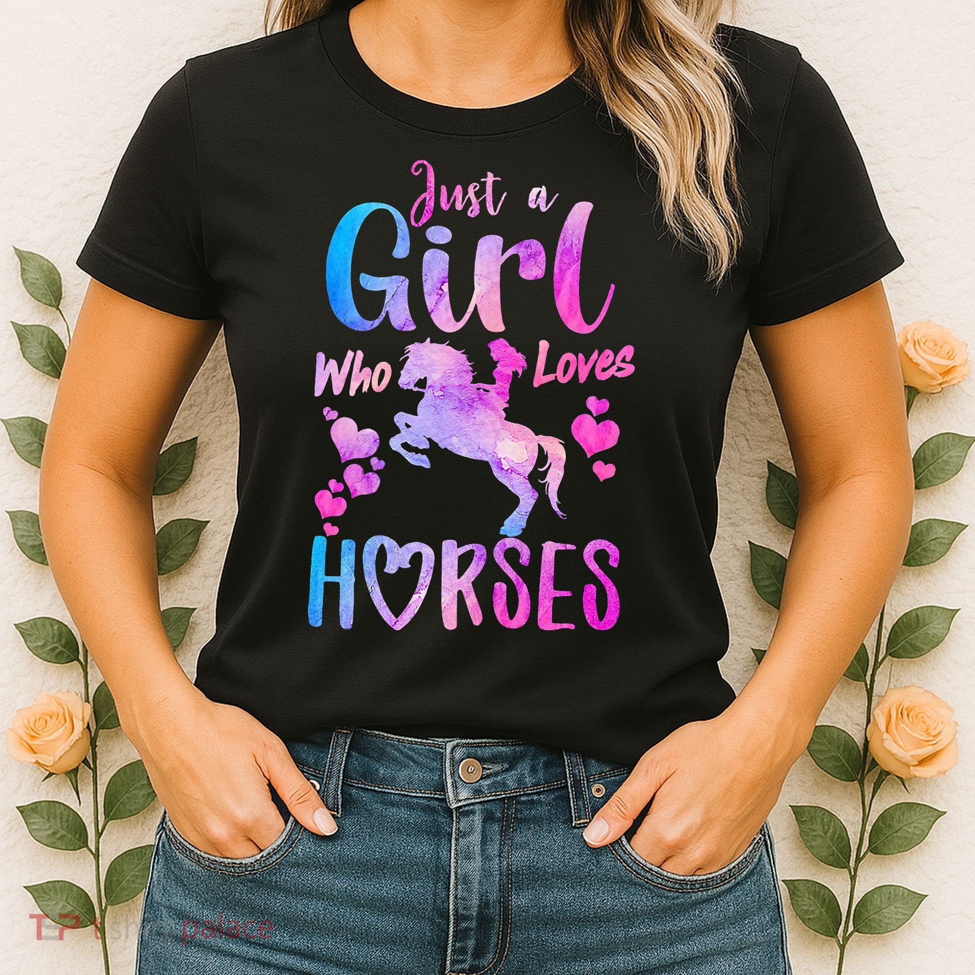 Cute Horse Just A Who Loves Horses Riding Women's T-Shirt