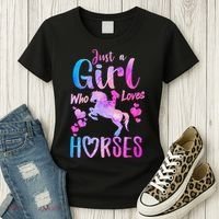 Cute Horse Just A Who Loves Horses Riding Women's T-Shirt thumb 3