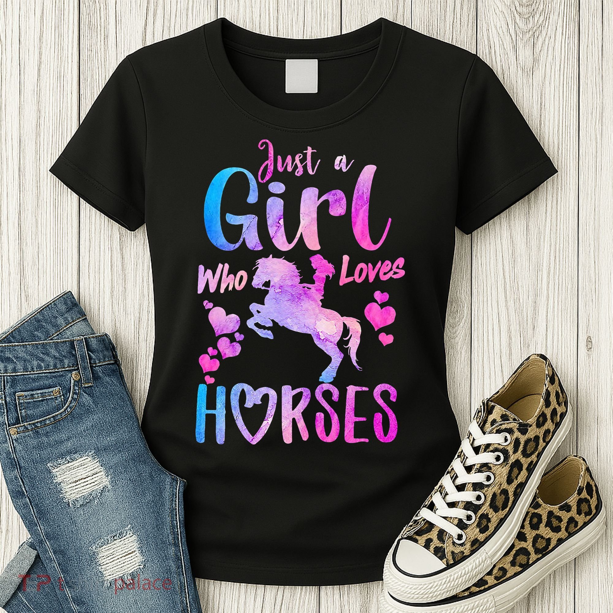 Cute Horse Just A Who Loves Horses Riding Women's T-Shirt