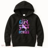 Cute Horse Just A Who Loves Horses Riding Kids Hoodie thumb 0