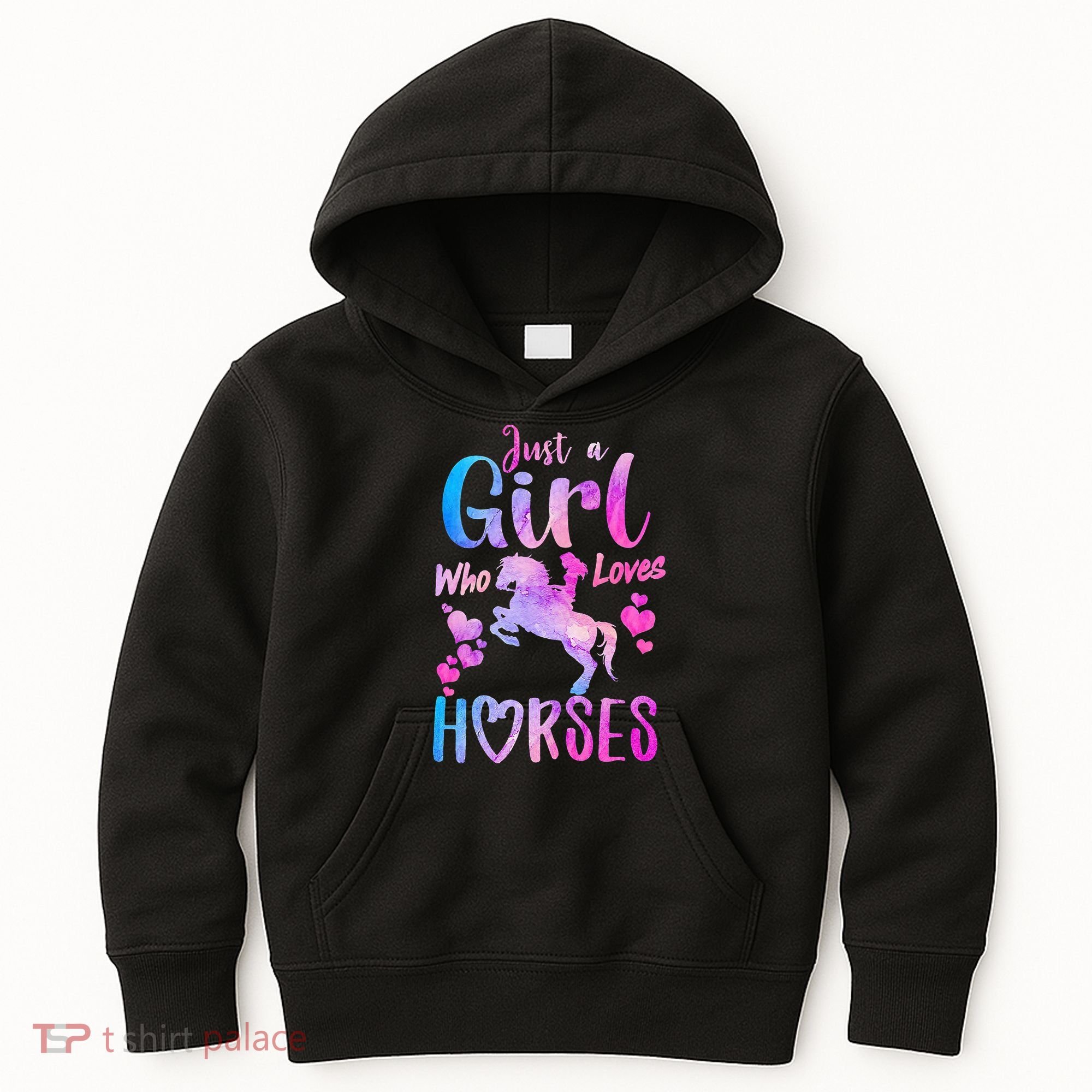 Cute Horse Just A Who Loves Horses Riding Kids Hoodie