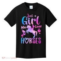 Cute Horse Just A Who Loves Horses Riding Kids T-Shirt thumb 0