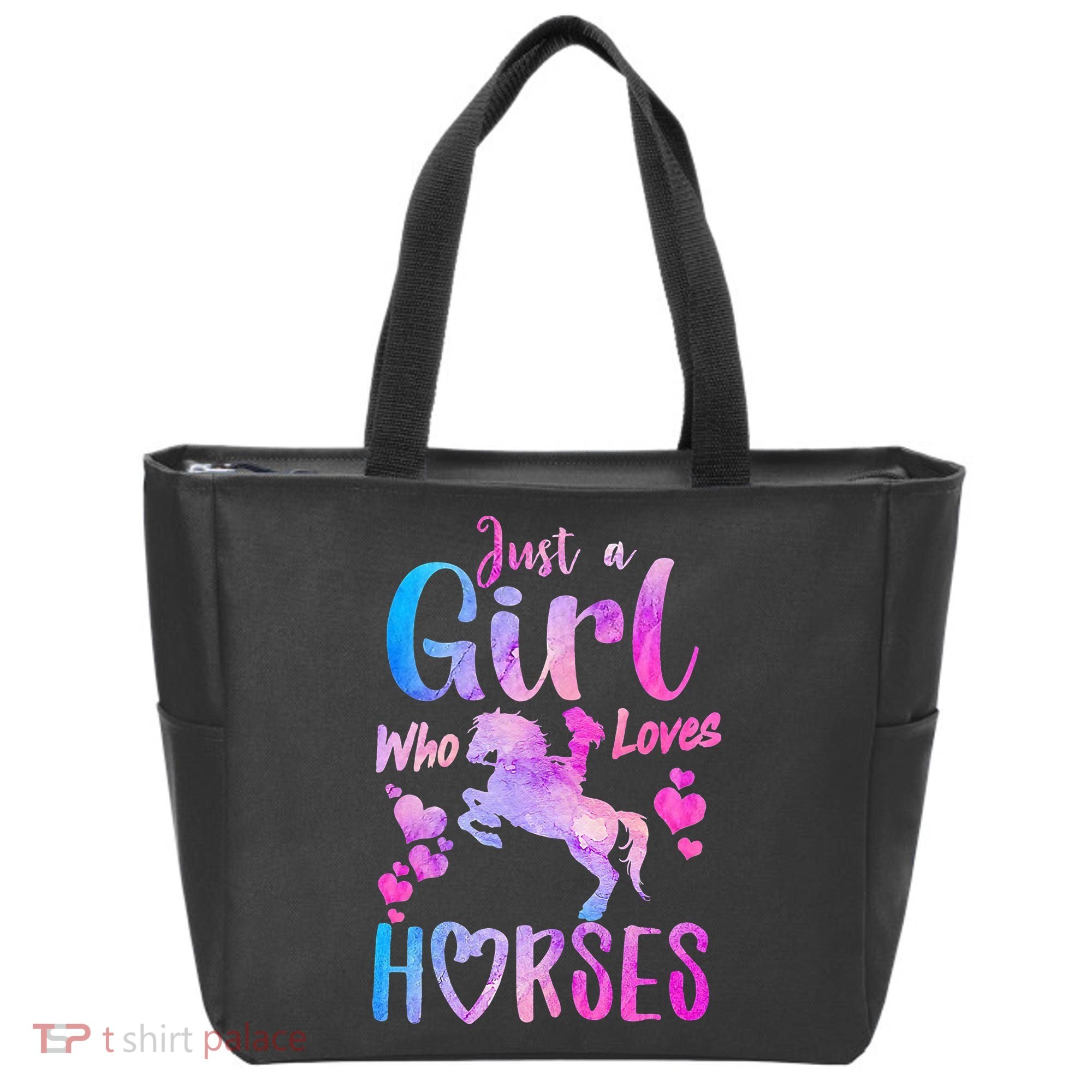Cute Horse Just A Who Loves Horses Riding Tote Bag