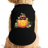 Cute Halloween Jackolantern PumpkinBlack Cat Doggie Tank thumb 0