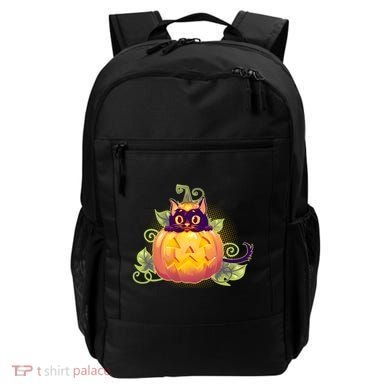 Cute Halloween Jackolantern PumpkinBlack Cat Backpack