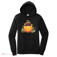 Cute Halloween Jackolantern PumpkinBlack Cat Women's Hoodie thumb 0