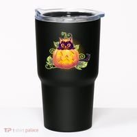 Cute Halloween Jackolantern PumpkinBlack Cat Tumbler thumb 0