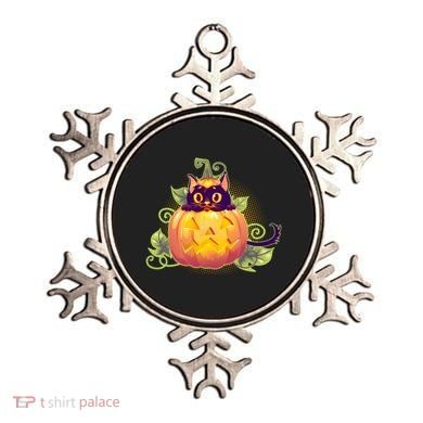 Cute Halloween Jackolantern PumpkinBlack Cat Ornament