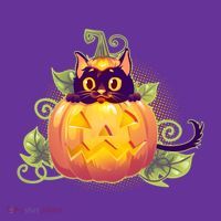 Cute Halloween Jackolantern PumpkinBlack Cat Hoodie thumb 2