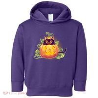 Cute Halloween Jackolantern PumpkinBlack Cat Toddler Hoodie thumb 0