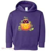 Cute Halloween Jackolantern PumpkinBlack Cat Toddler Hoodie thumb 0