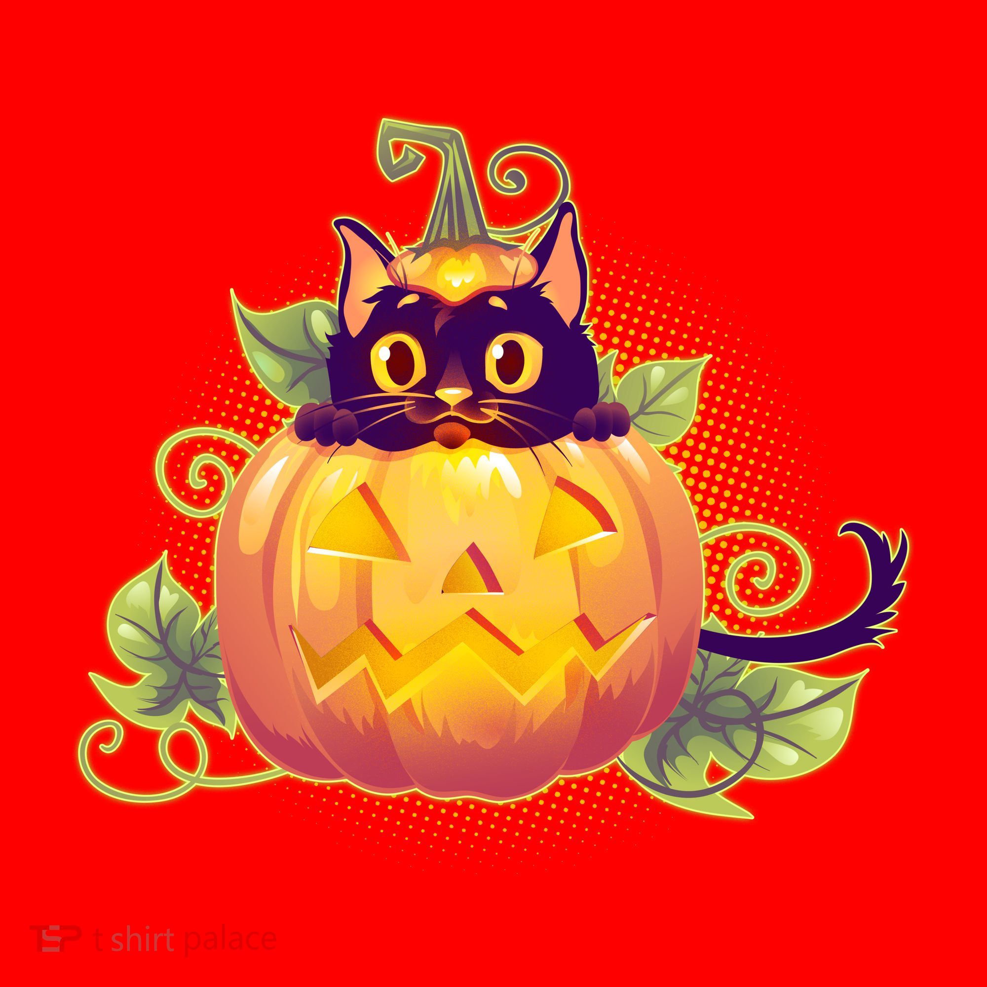 Cute Halloween Jackolantern PumpkinBlack Cat Santa Hat