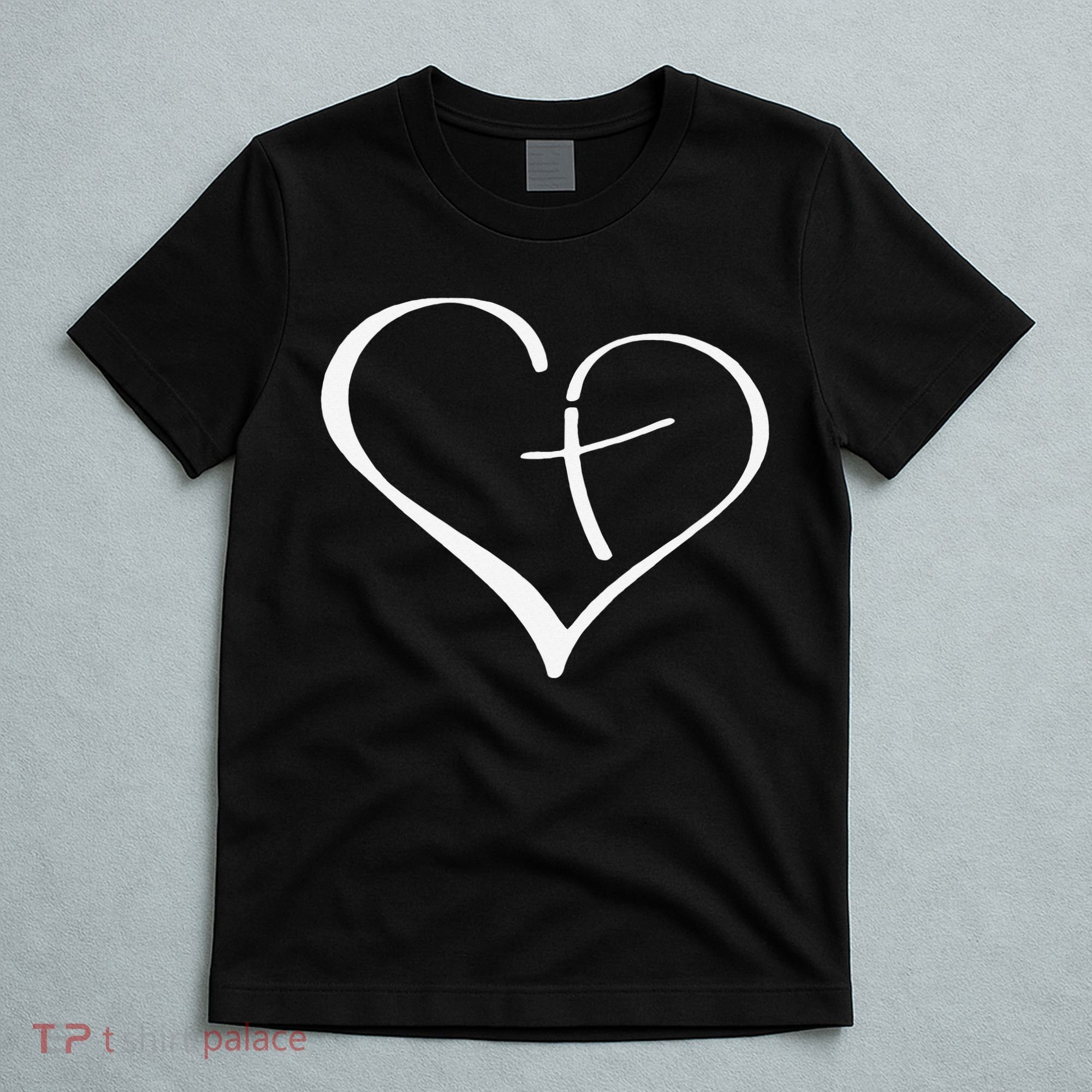 Christian Heart Jesus Cross Religious Gifts Christian T-Shirt