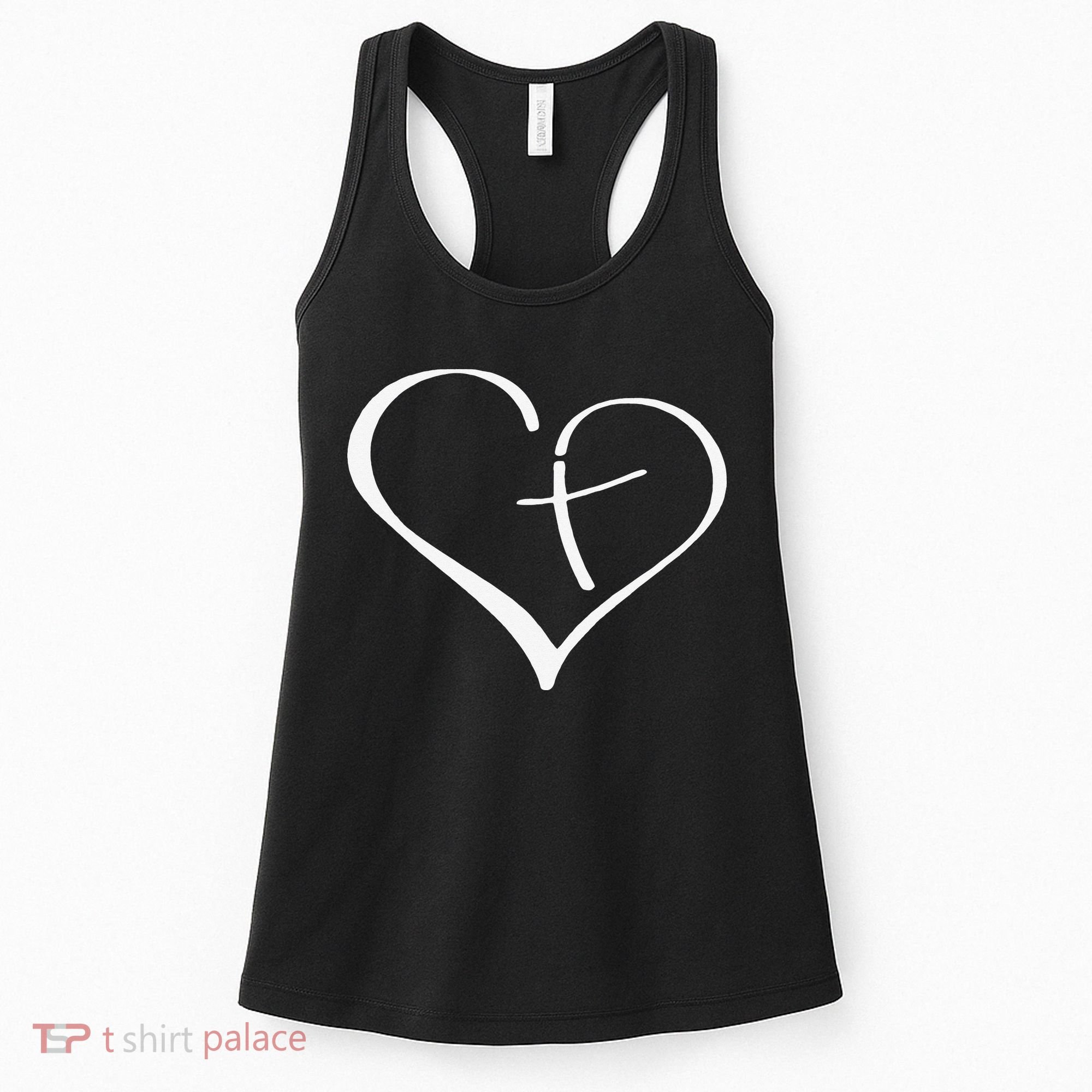 Christian Heart Jesus Cross Religious Gifts Christian Women's Tank Top