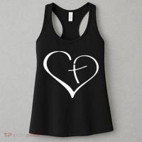Christian Heart Jesus Cross Religious Gifts Christian Women's Tank Top thumb 3