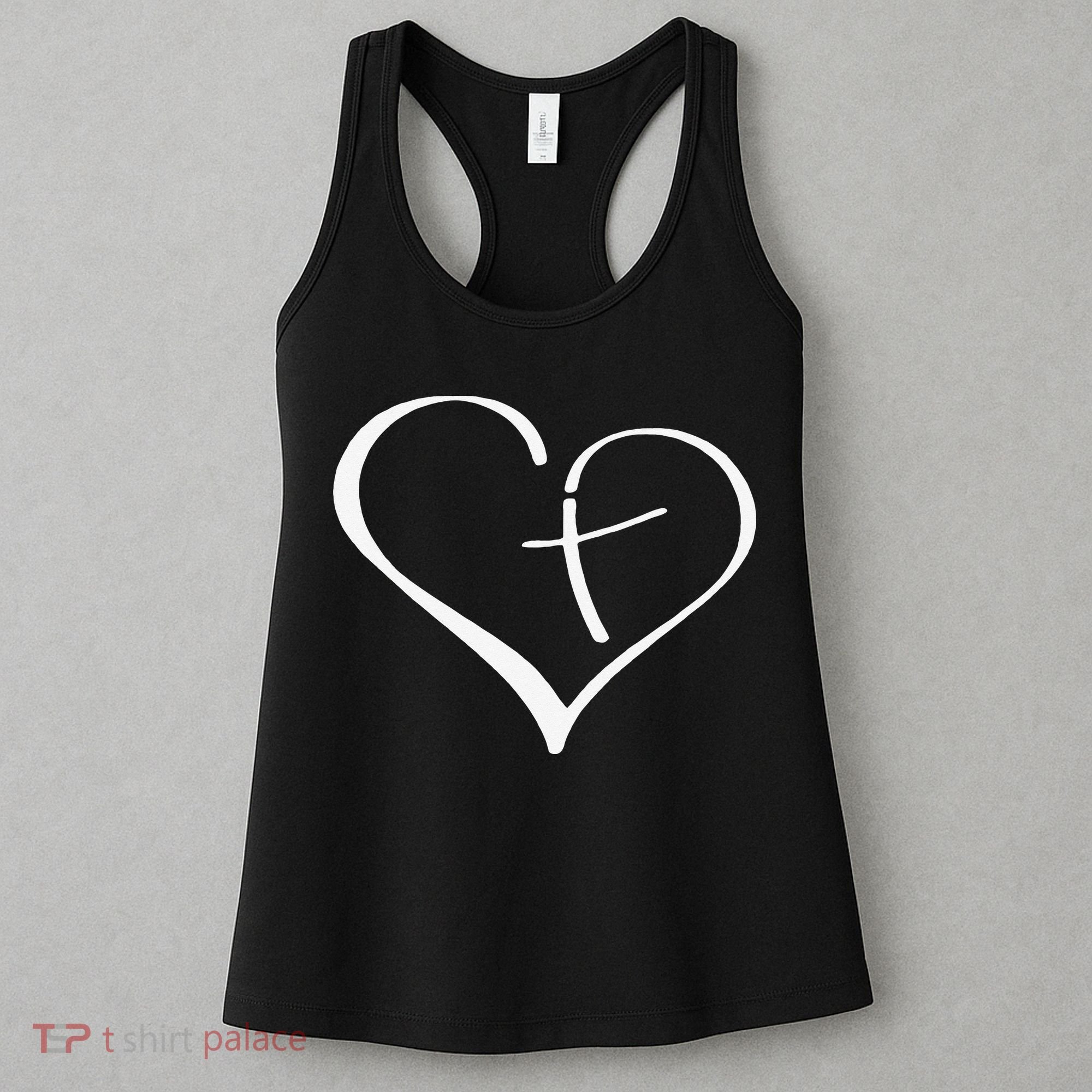 Christian Heart Jesus Cross Religious Gifts Christian Women's Tank Top