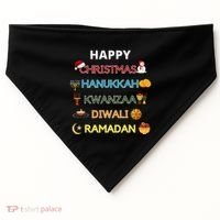 Christmas Hanukkah Kwanzaa Diwali Ramadan USA-Made Doggie Bandana thumb 0