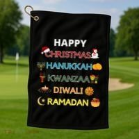 Christmas Hanukkah Kwanzaa Diwali Ramadan Golf Towel thumb 1