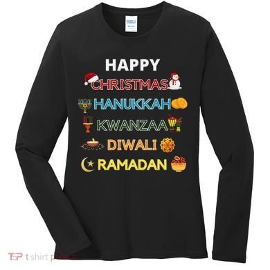 Christmas Hanukkah Kwanzaa Diwali Ramadan Women's Long Sleeve Shirt