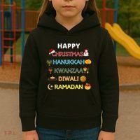 Christmas Hanukkah Kwanzaa Diwali Ramadan Kids Hoodie thumb 3