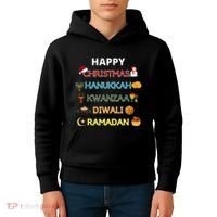 Christmas Hanukkah Kwanzaa Diwali Ramadan Kids Hoodie thumb 4