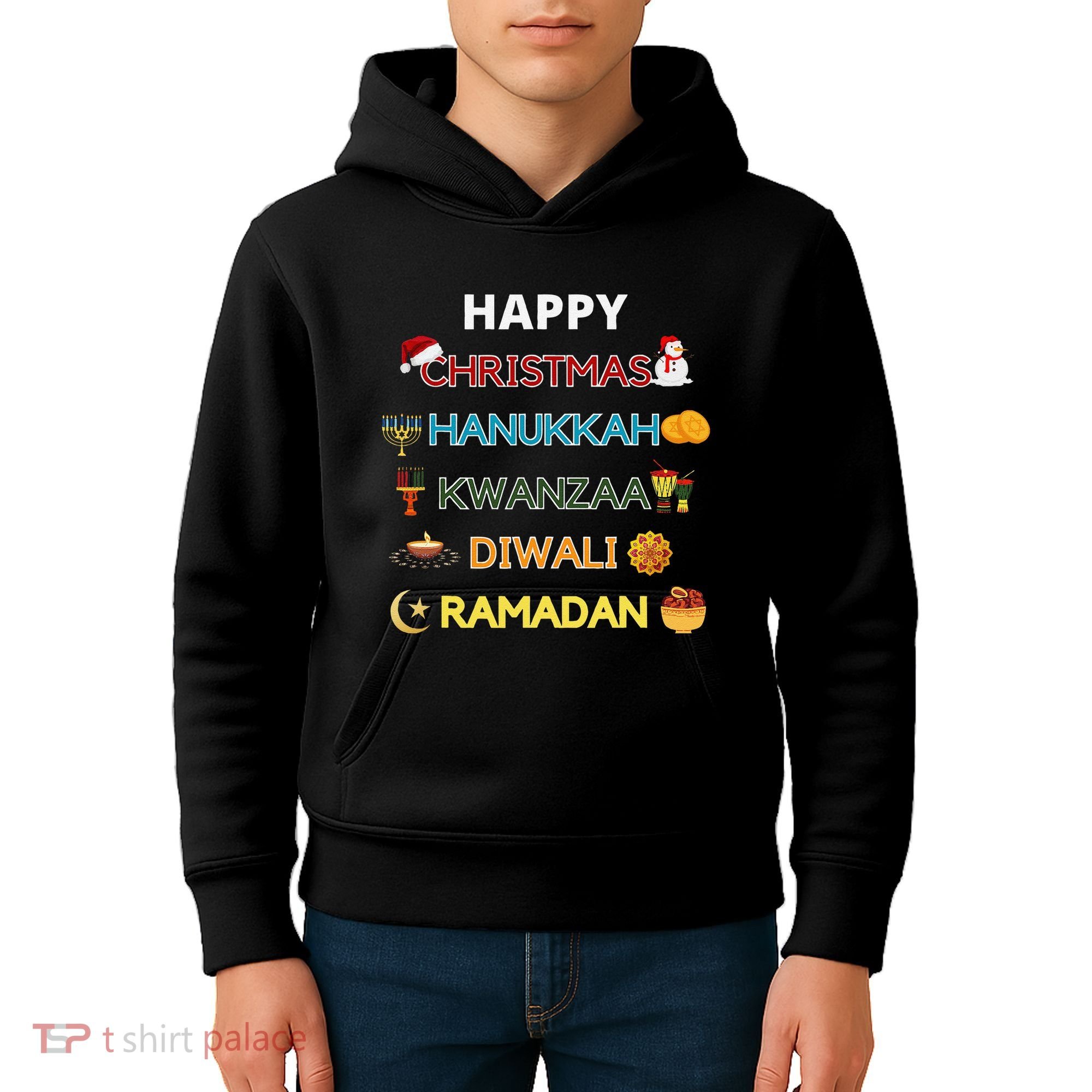 Christmas Hanukkah Kwanzaa Diwali Ramadan Kids Hoodie