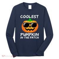 Cute Halloween Kids Coolest Pumpkin In The Patch Glasses Teens Gift Long Sleeve Shirt thumb 0