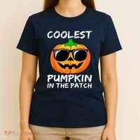 Cute Halloween Kids Coolest Pumpkin In The Patch Glasses Teens Gift T-Shirt thumb 4