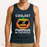 Cute Halloween Kids Coolest Pumpkin In The Patch Glasses Teens Gift Tank Top thumb 3